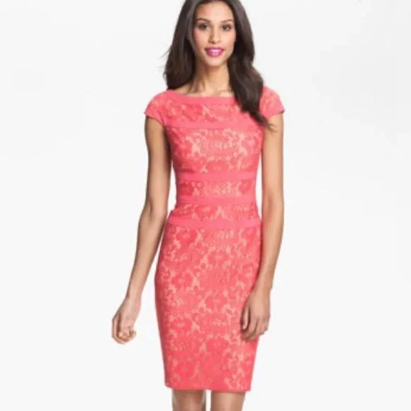 NWT Adrianna Papell Coral Cocktail Dress